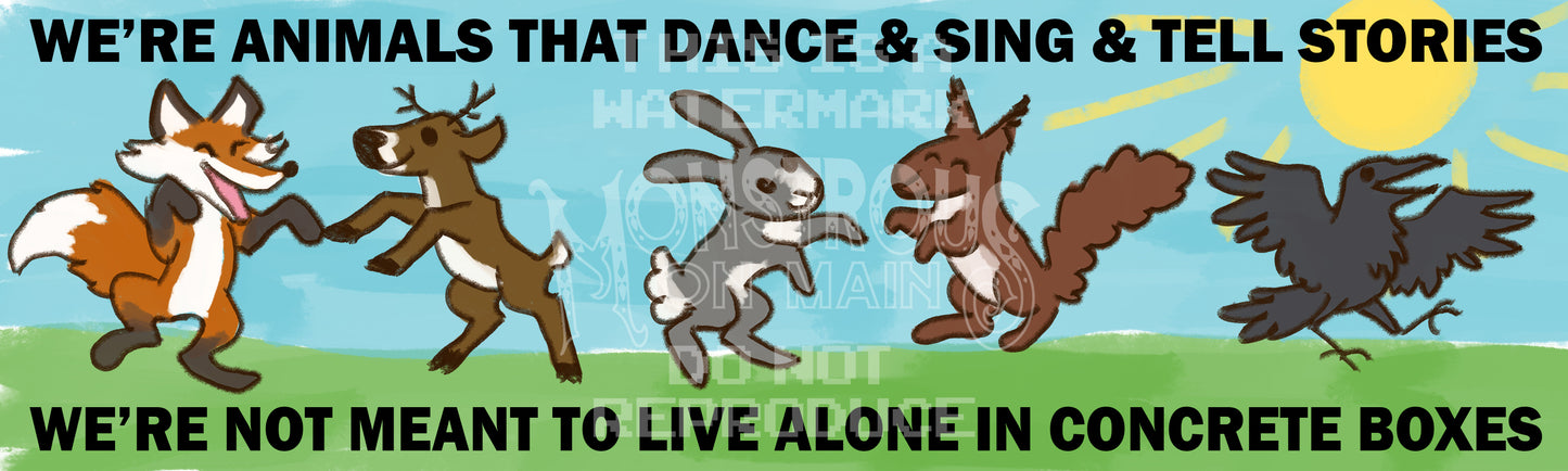 DANCING ANIMALS BUMPER STICKER