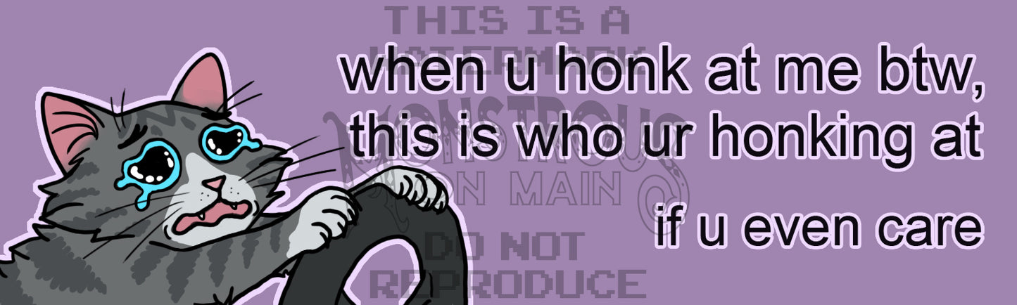 WHEN YOU HONK AT ME...