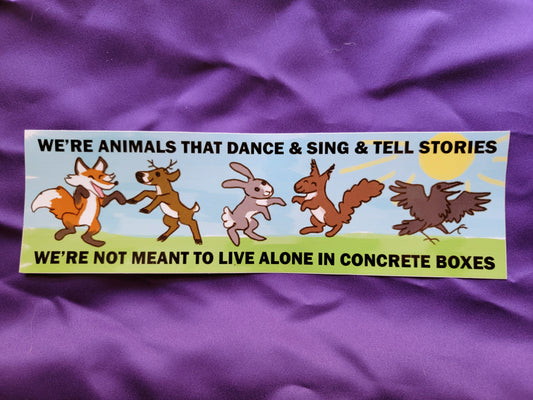DANCING ANIMALS BUMPER STICKER