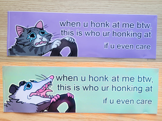 WHEN YOU HONK AT ME...
